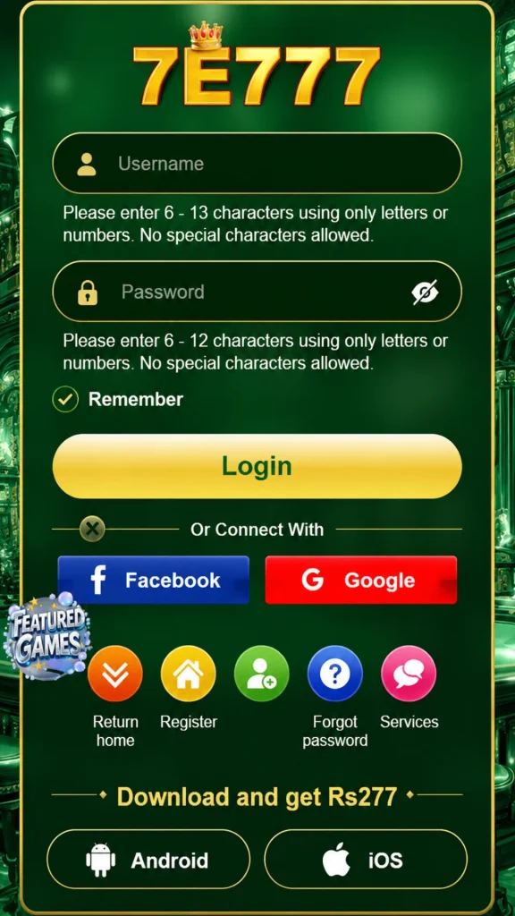 7e777 login