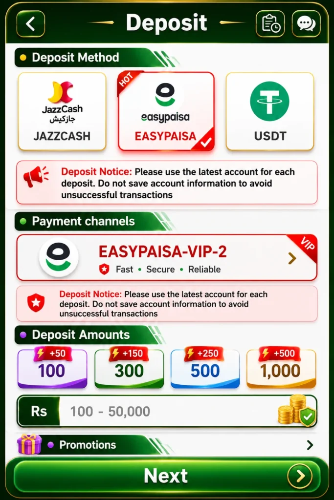 7e777 deposit
